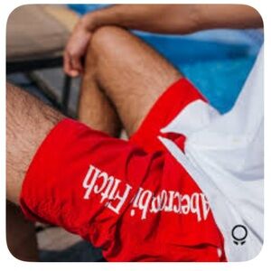 Abercrombie & Fitch Bold Red Swim Board Shorts